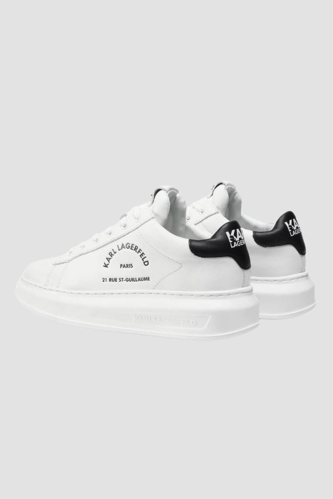 KARL LAGERFELD Białe skórzane sneakersy Maison Karl Lace