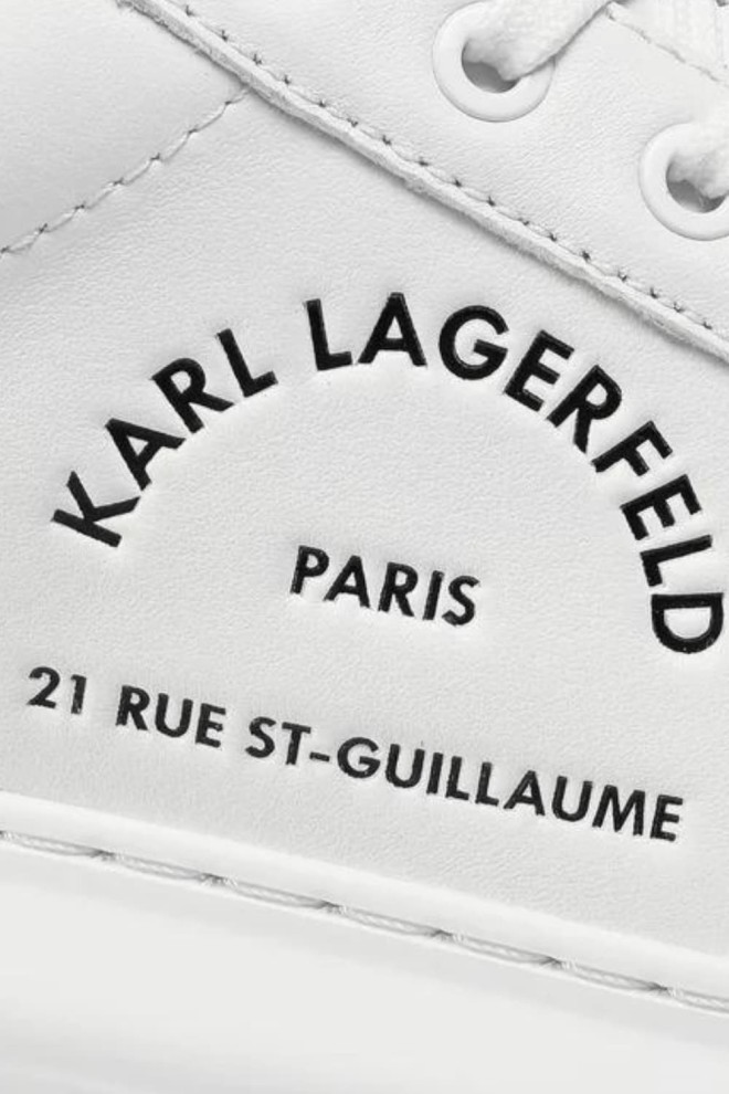 KARL LAGERFELD Білі шкіряні кросівки Maison Karl Lace