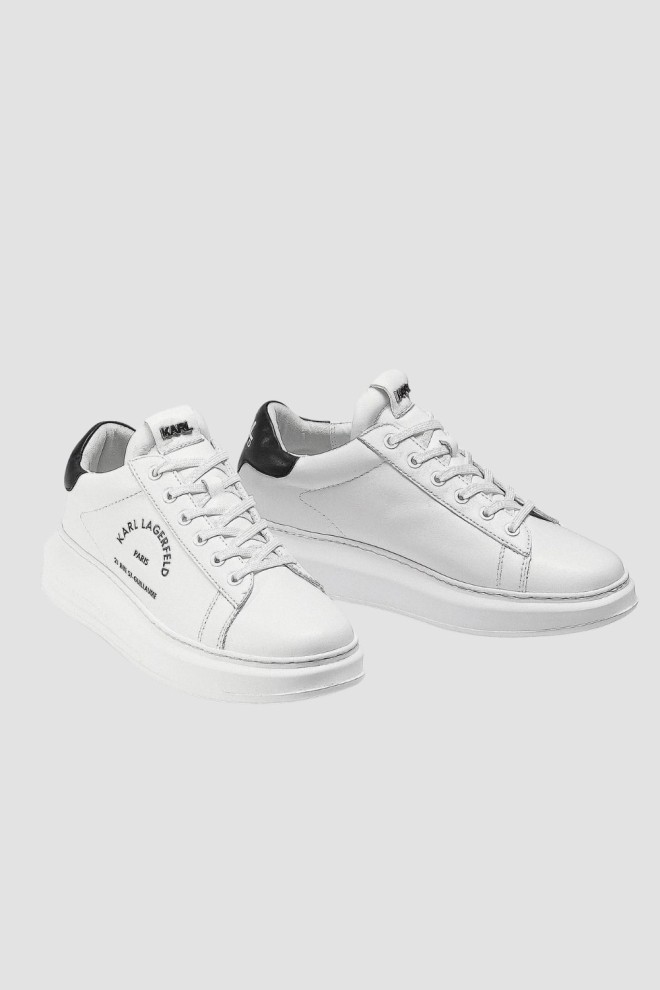 KARL LAGERFELD White leather Maison Karl Lace sneakers