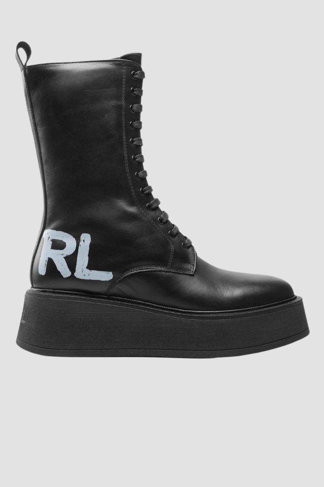 KARL LAGERFELD Black leather boots ZEPHYR