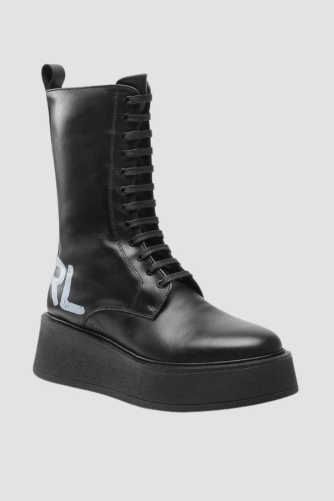 KARL LAGERFELD Black leather boots ZEPHYR