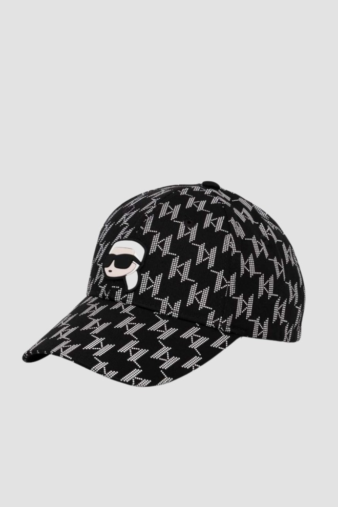 KARL LAGERFELD Black cap K/icon 2.0 Monogram