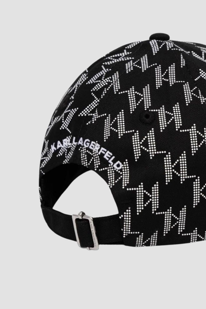 KARL LAGERFELD Black cap K/icon 2.0 Monogram