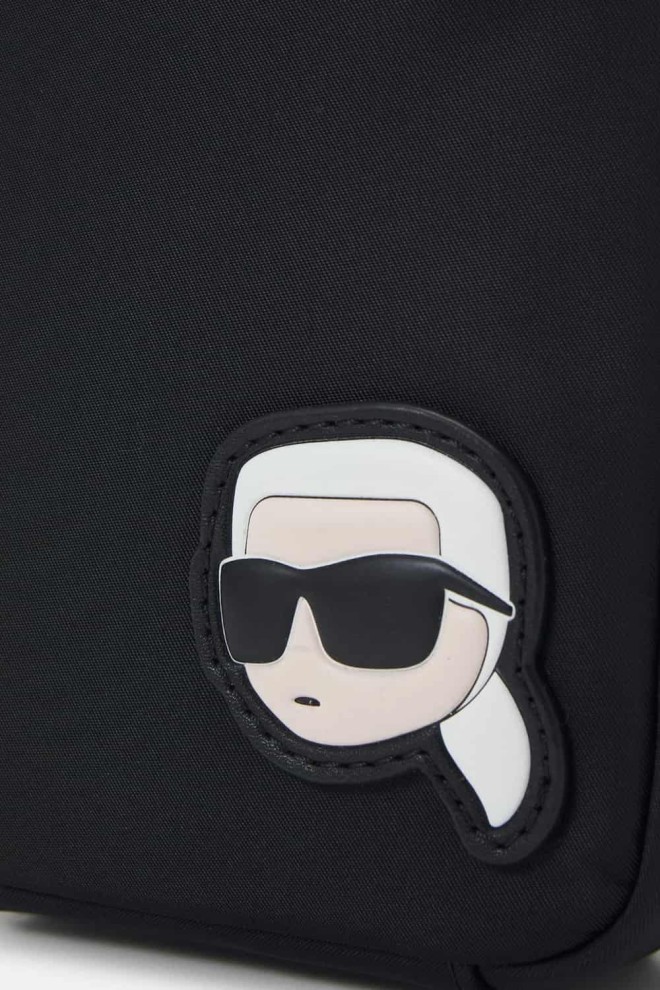 KARL LAGERFELD Black Men's K/iconic 2.0 Nylon Phone Pouch