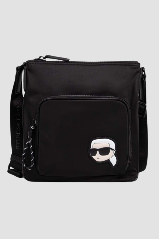 KARL LAGERFELD Negru bărbați K/iconic 2.0 Nylon Flat Cb Bag