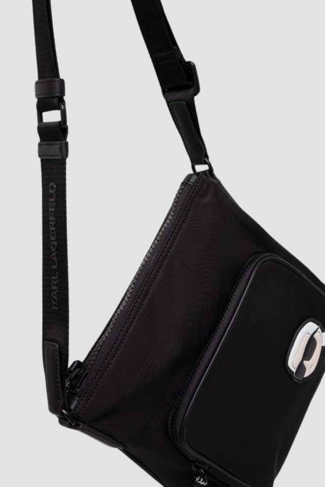 KARL LAGERFELD Negru bărbați K/iconic 2.0 Nylon Flat Cb Bag