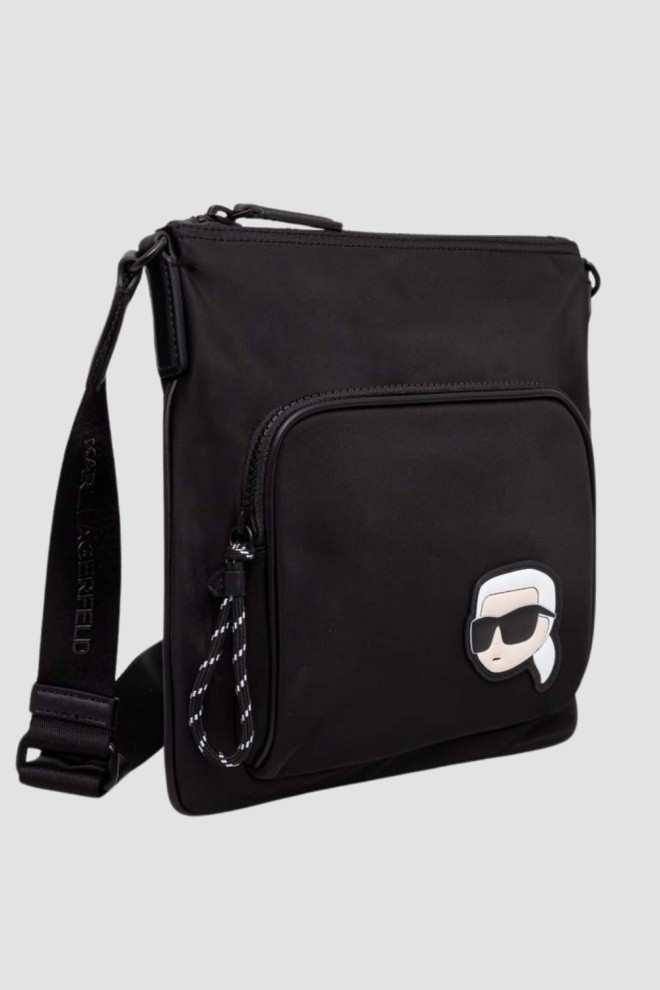 KARL LAGERFELD Negru bărbați K/iconic 2.0 Nylon Flat Cb Bag