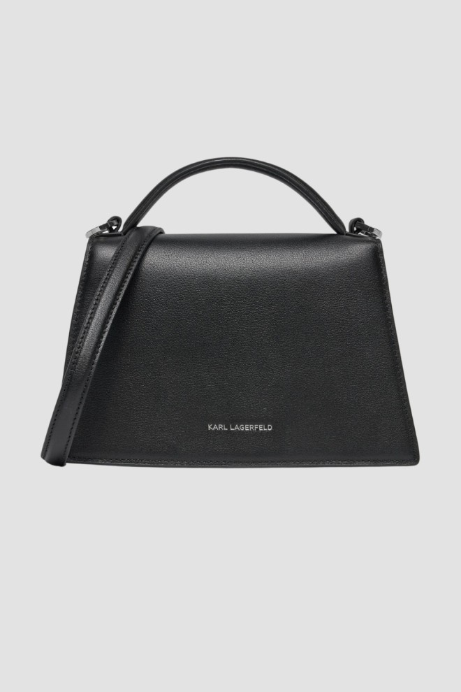 KARL LAGERFELD Black leather handbag K/signature 2.0