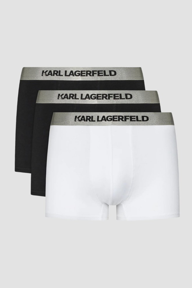 KARL LAGERFELD Set trunchi elastic metalic 3PACK boxeri