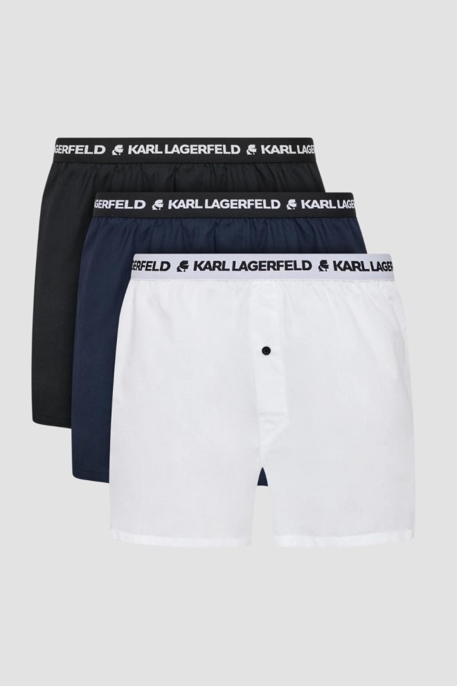 KARL LAGERFELD Zestaw wielokolorowych bokserek 3PACK Woven Boxer Shorts