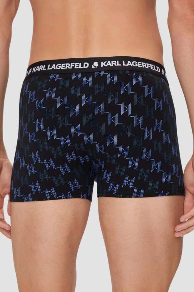 KARL LAGERFELD Black Boxer Shorts Set 3PACK Aop Monogram Trunk