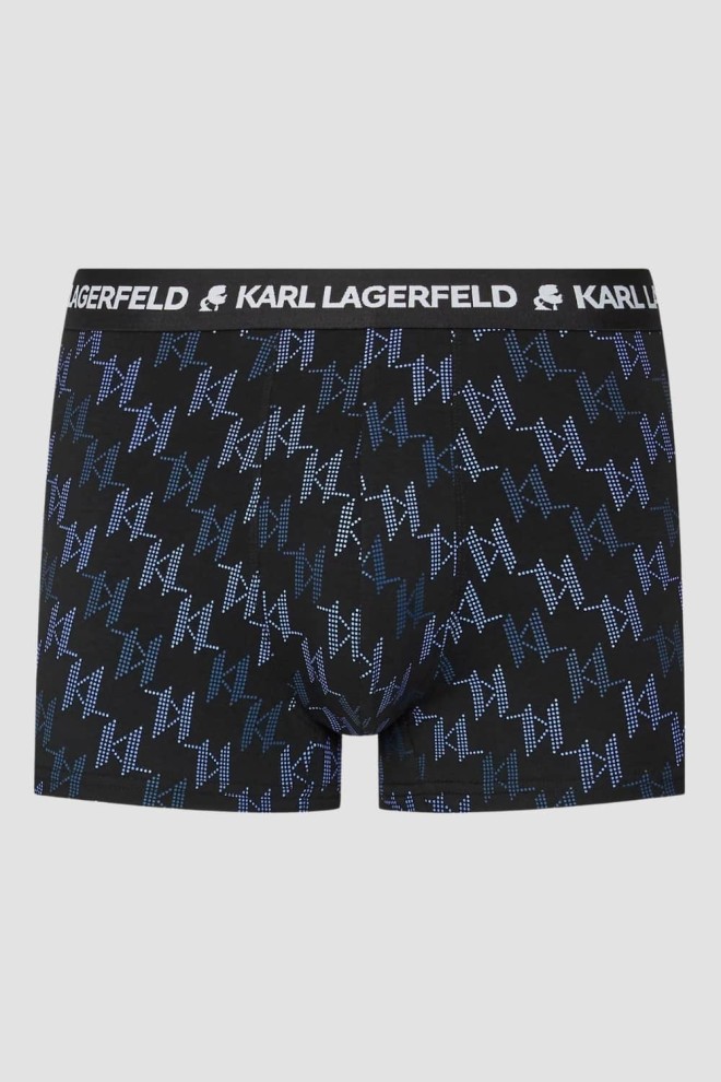 KARL LAGERFELD Black Boxer Shorts Set 3PACK Aop Monogram Trunk