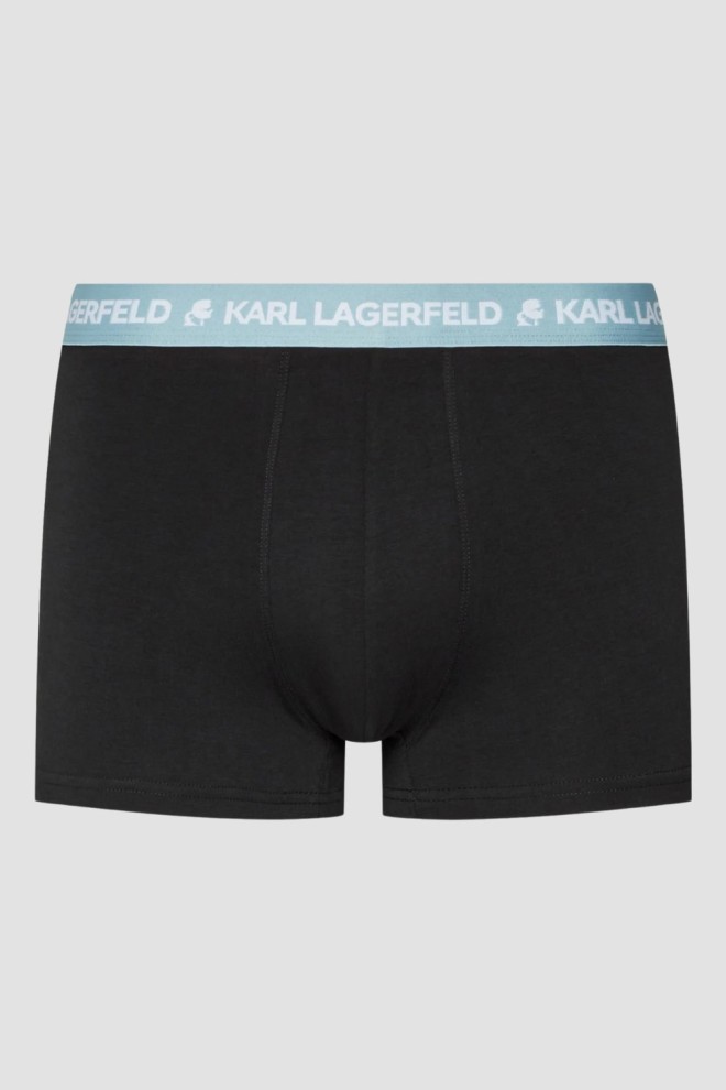 KARL LAGERFELD Black Boxer Shorts 3PACK Logo Trunk Colorband Set