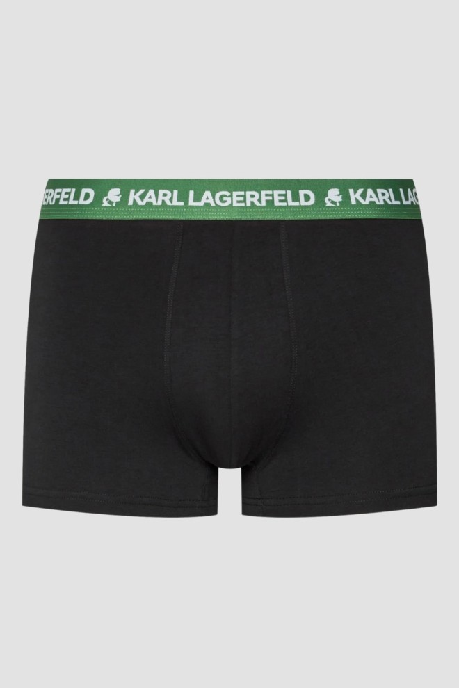 KARL LAGERFELD Black Boxer Shorts 3PACK Logo Trunk Colorband Set