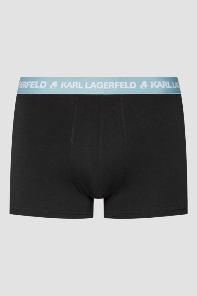 KARL LAGERFELD Set boxeri negru 3PACKLogo Trunk Colorband