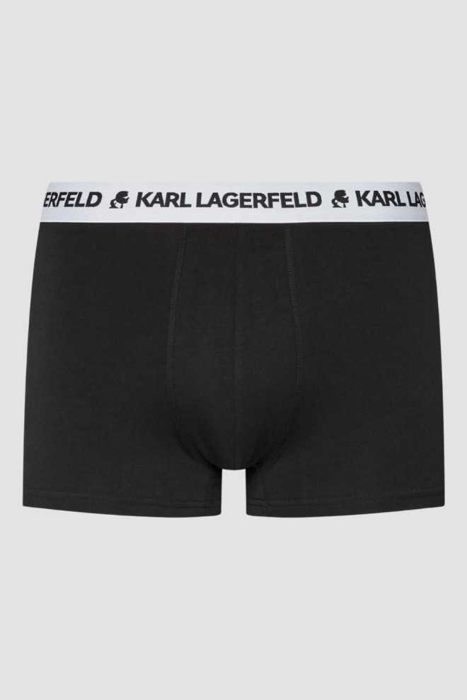 KARL LAGERFELD Set boxeri negru 3PACKLogo Trunk Colorband