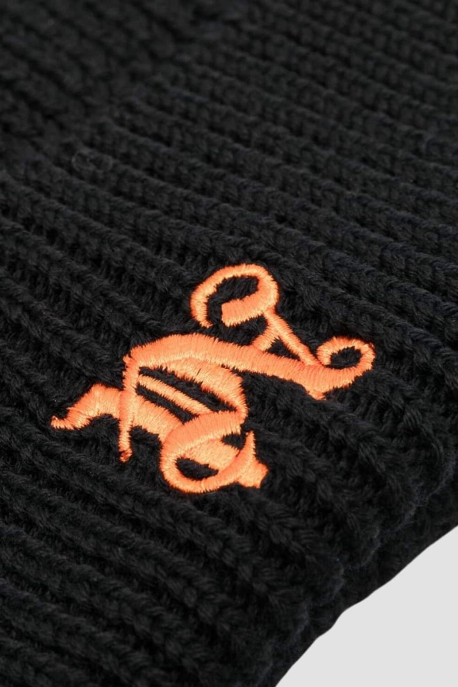 PALM ANGELS Black Pa Monogram Beanie