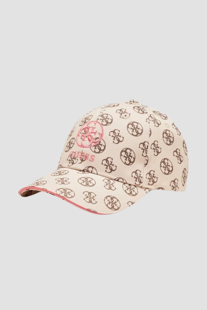 GUESS Beżowa czapka z daszkiem Olympe Baseball Cap