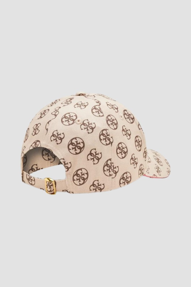 GUESS Beżowa czapka z daszkiem Olympe Baseball Cap