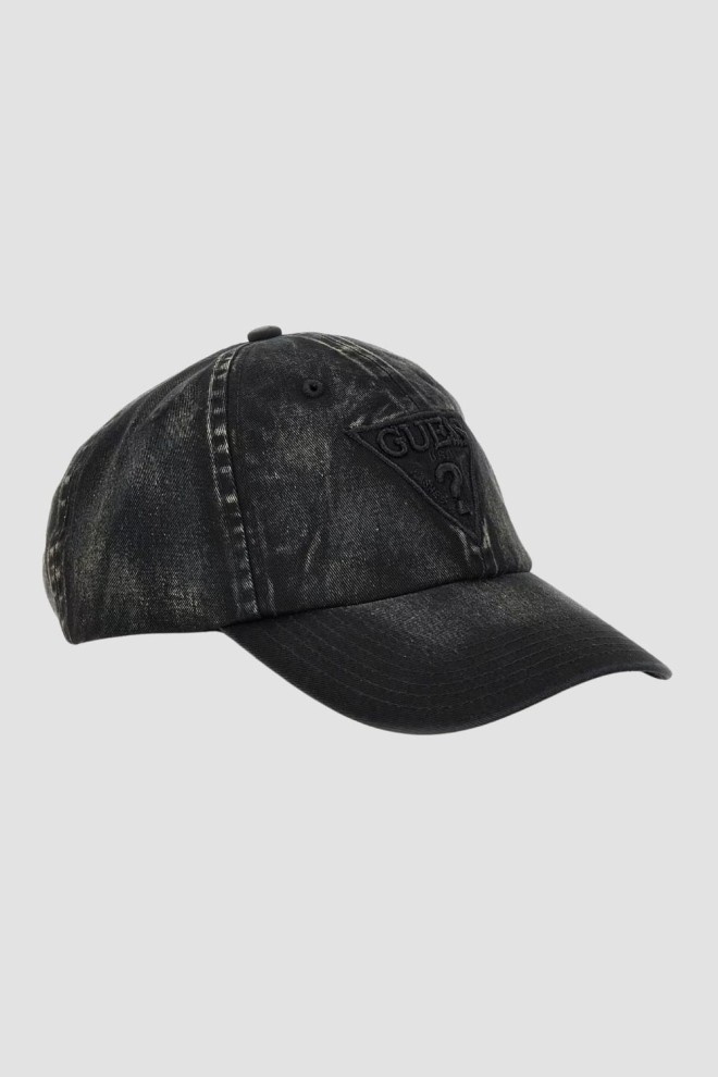 GUESS Black Logo Triangle Baseball Cap