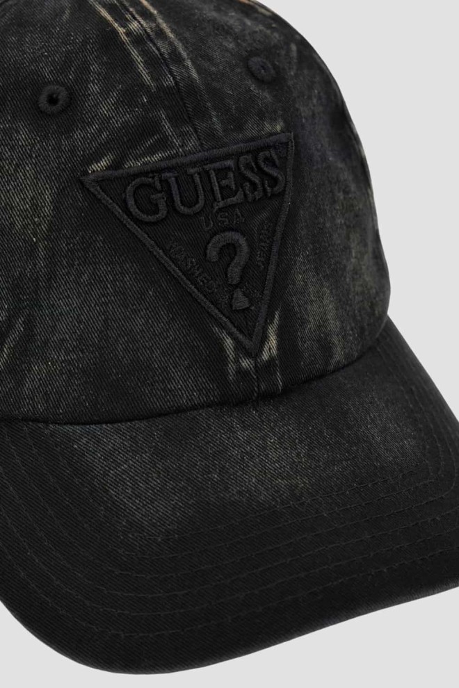 GUESS Black Logo Triangle Baseball Cap