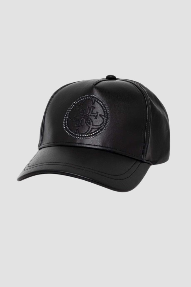 GUESS Czarna czapka z daszkiem Edith Pu Cap