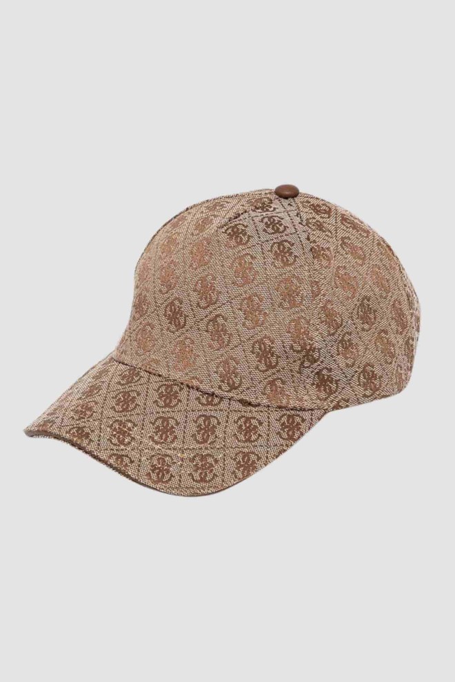 GUESS Beżowa czapka logowana Baseball Cap