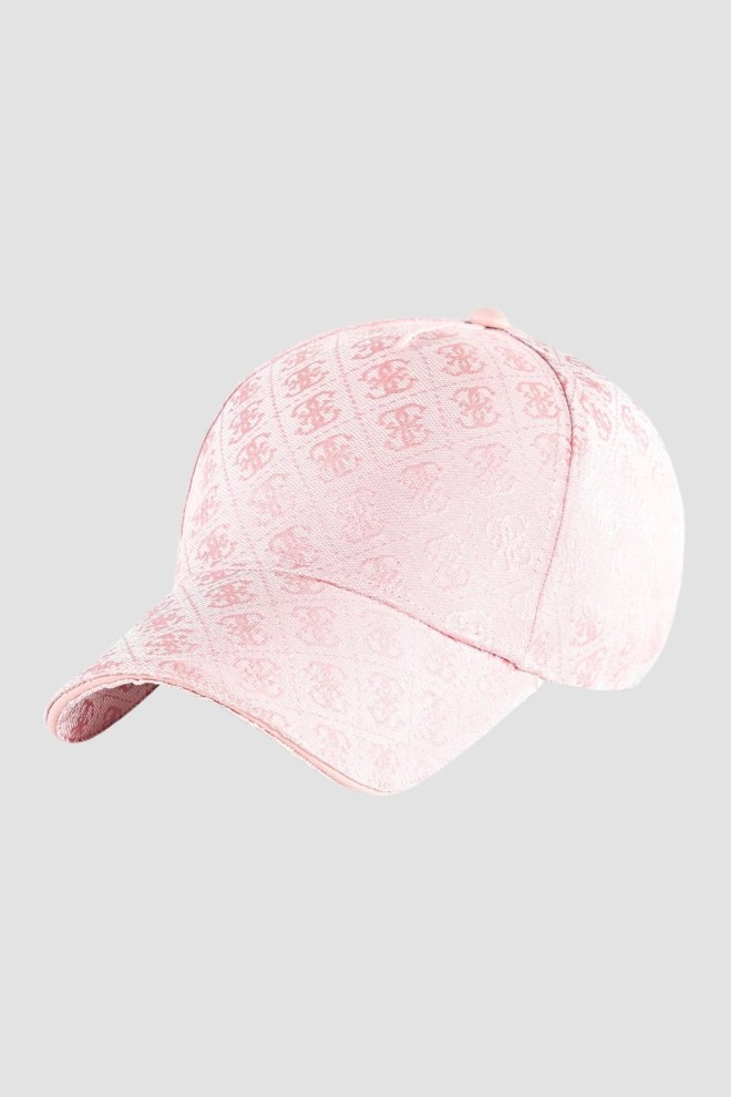 GUESS Różowa logowana czapka Baseball Cap