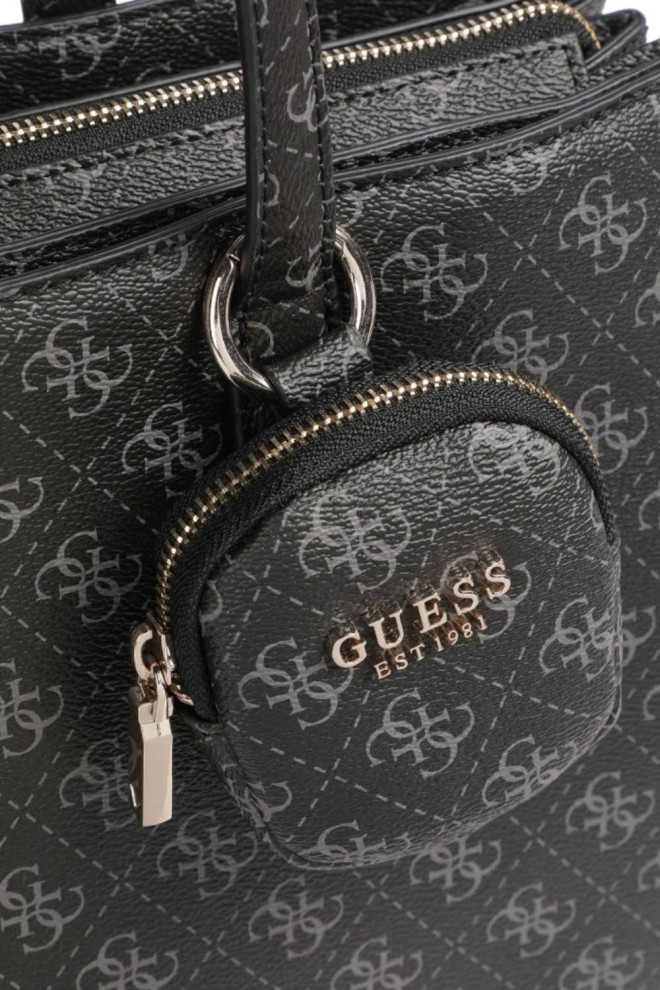 GUESS Czarna logowana shopperka Power Play Tech Tote