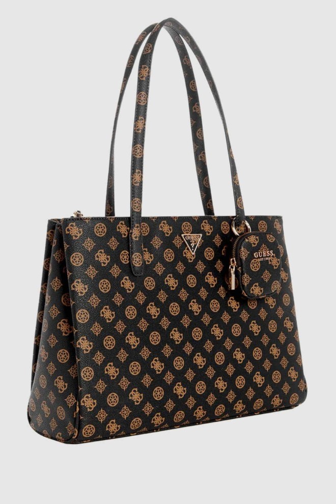 GUESS Brown Logoed Shopper Power Play Tech Tote