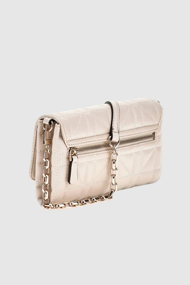 GUESS Geantă de mână bej cu funcție de portofel Assia Mini