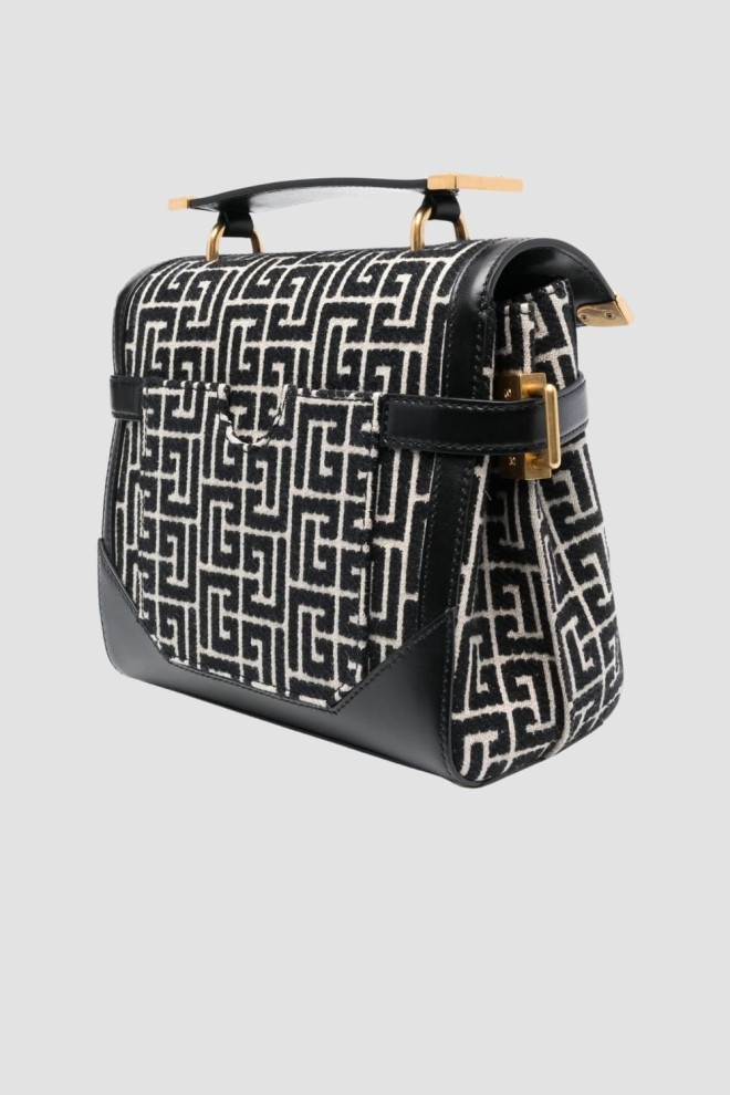 BALMAIN Geantă neagră cu mâner clasic pentru femei M