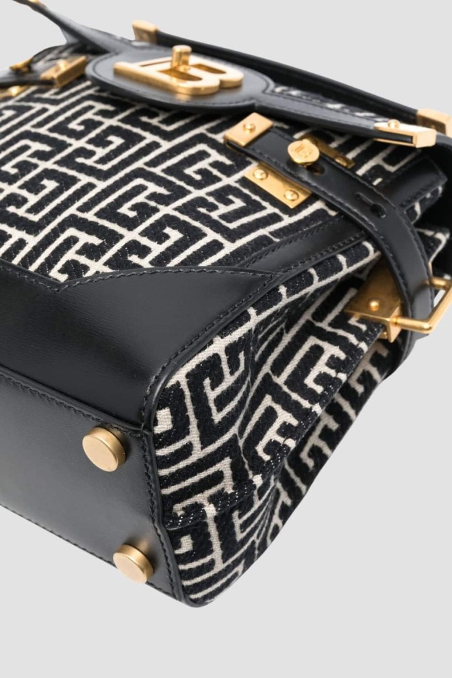 BALMAIN Geantă neagră cu mâner clasic pentru femei M