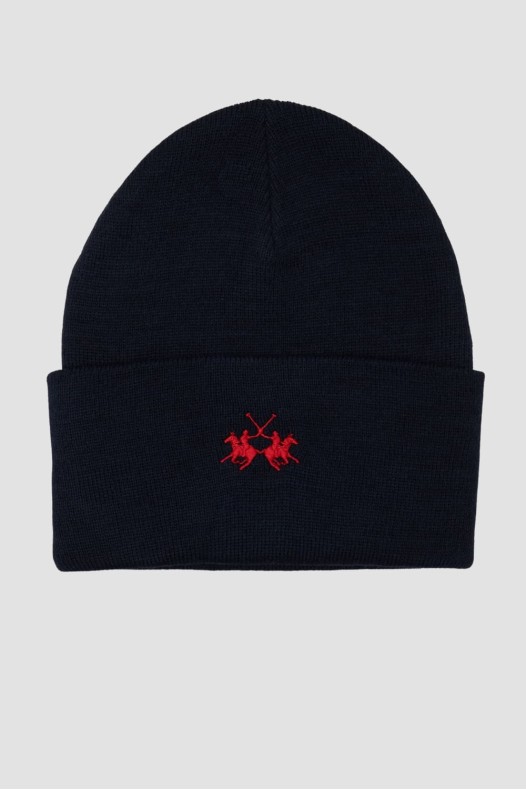 LA MARTINA Navy blue beanie...