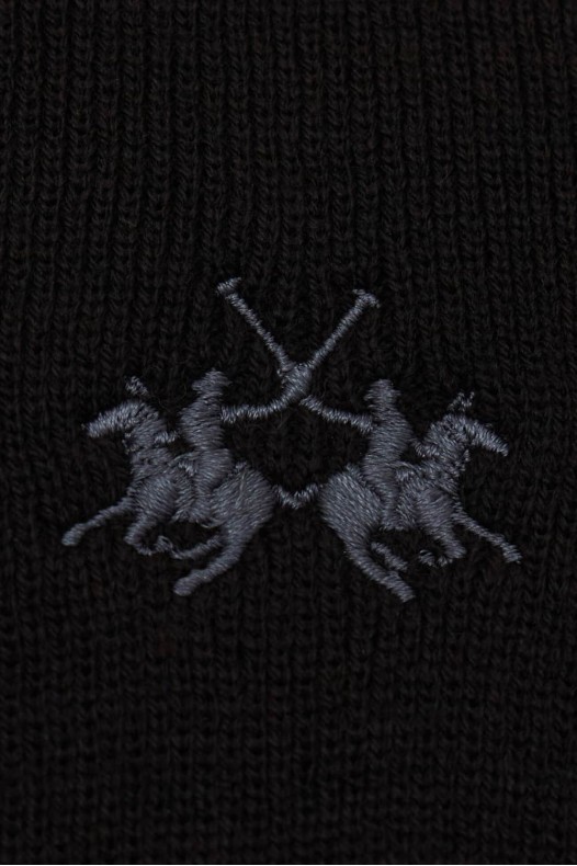 LA MARTINA Black beanie hat