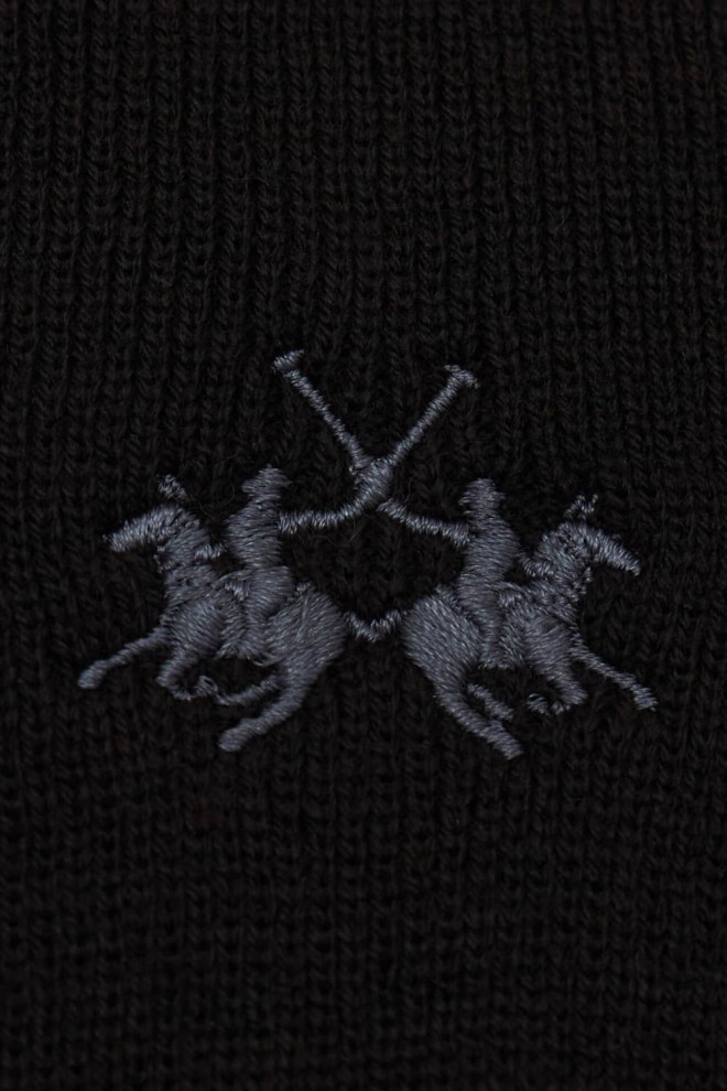 LA MARTINA Czarna czapka beanie