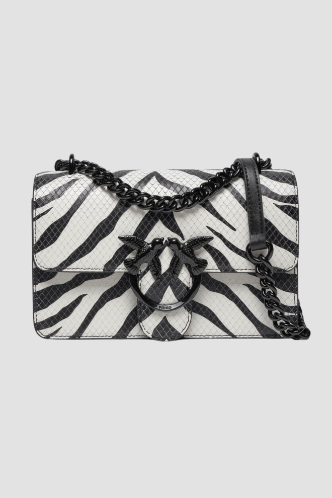 PINKO Black and White Love One Mini DC Handbag