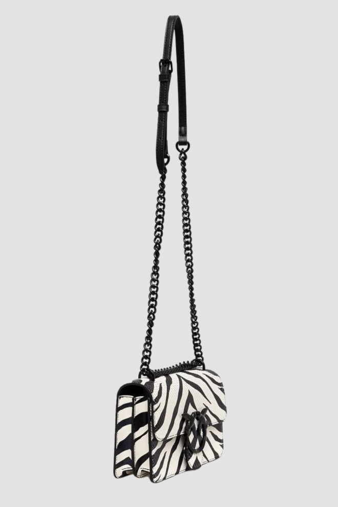 PINKO Black and White Love One Mini DC Handbag