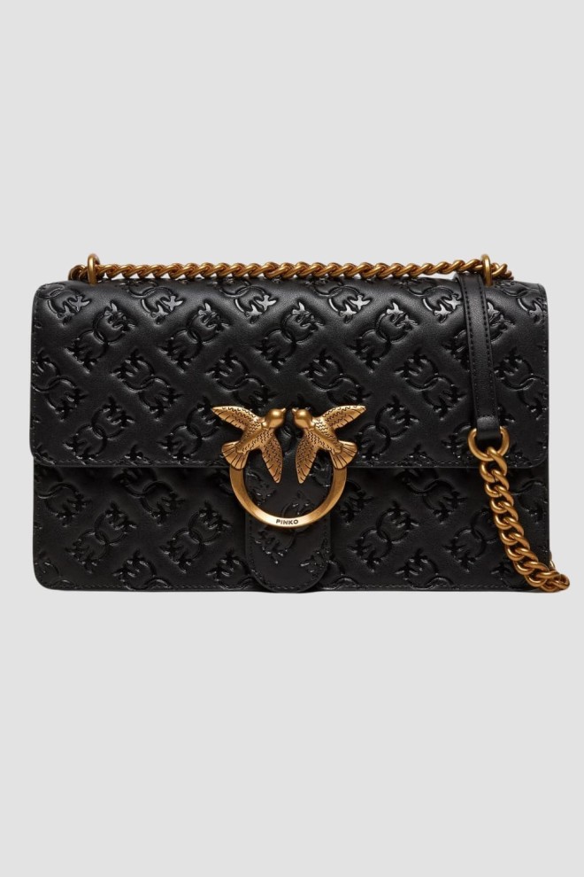 PINKO Black Love One Classic DC Handbag