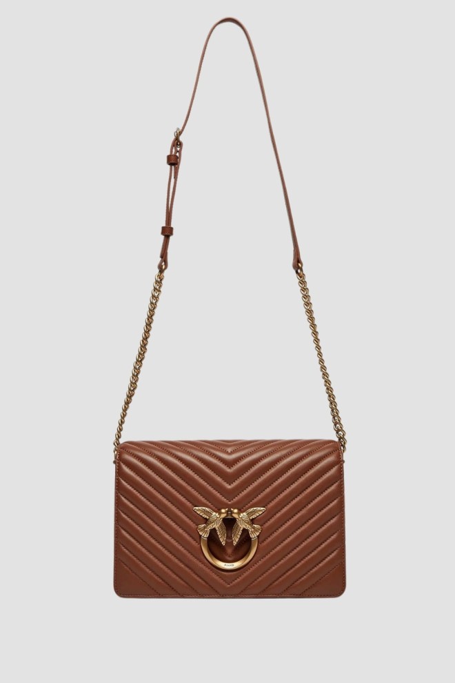 PINKO Brown Love Click Classic Handbag