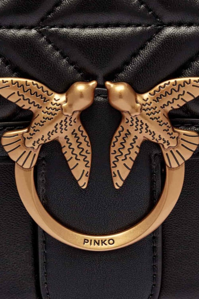 PINKO Black Love One Classic DC Handbag