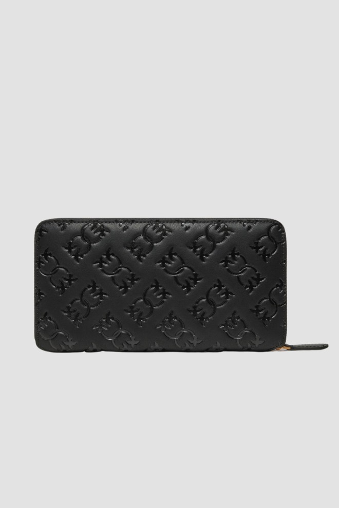 PINKO Black Log Wallet Ryder Zip Around