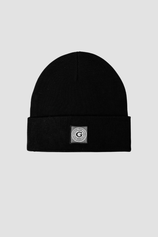 GUESS Black Branded Beanie Washed Cap