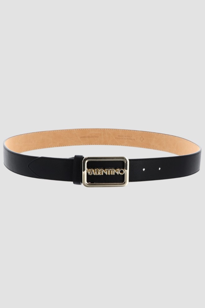 VALENTINO Black Around Plaque Buckle Belt