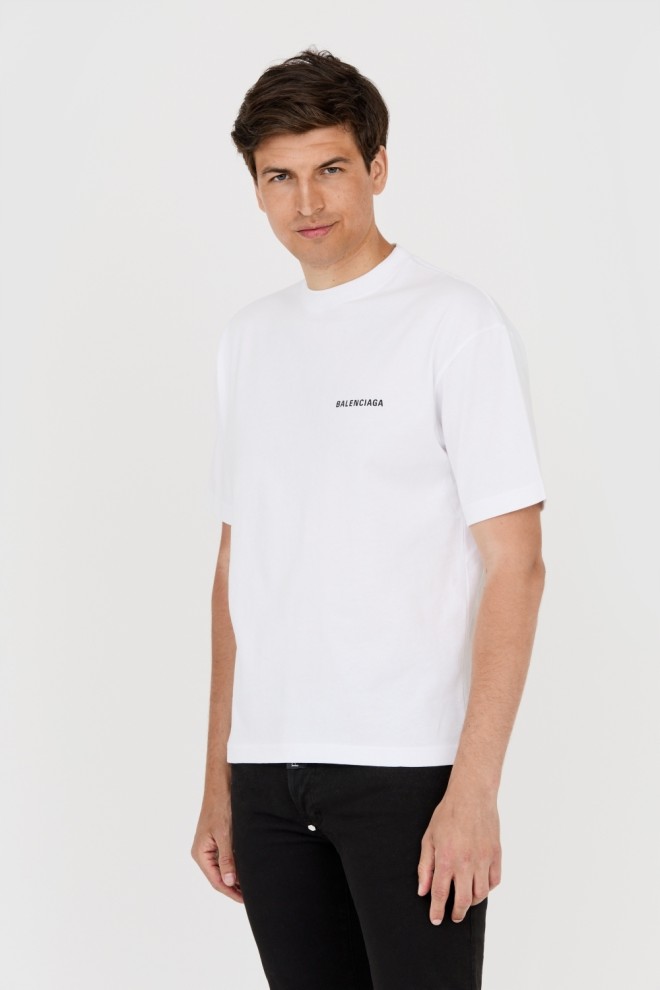 BALENCIAGA White t-shirt with logo on back