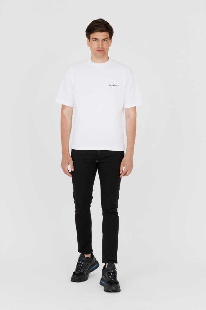 BALENCIAGA White t-shirt with logo on back