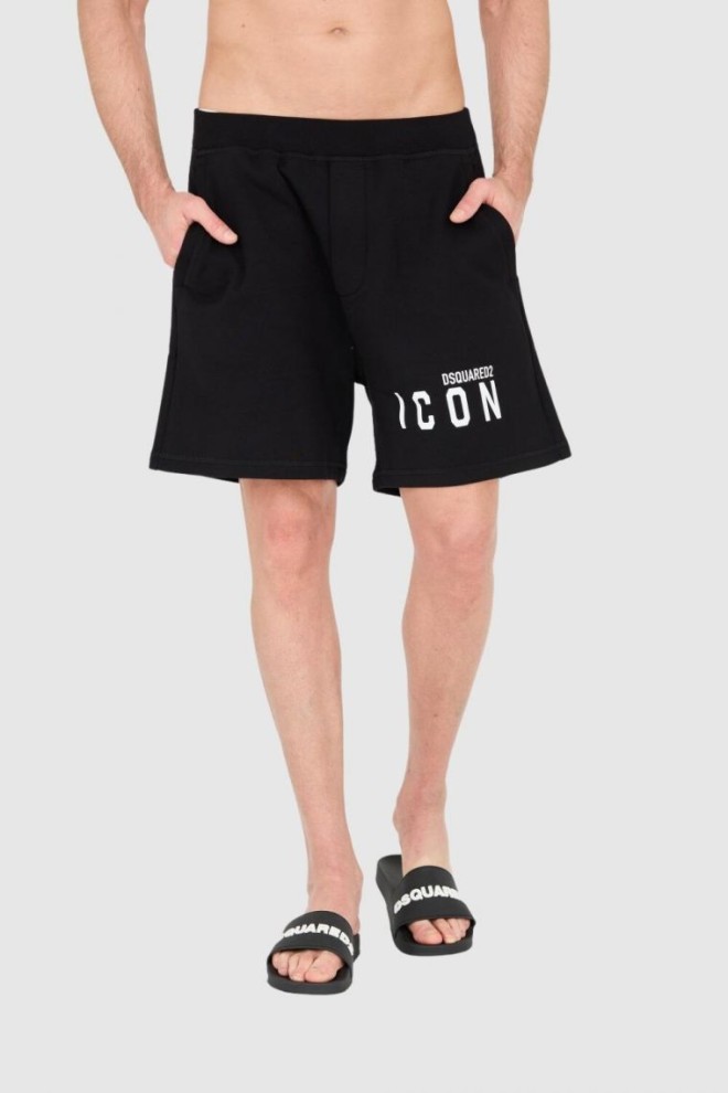 DSQUARED2 Black men's shorts with icon logo