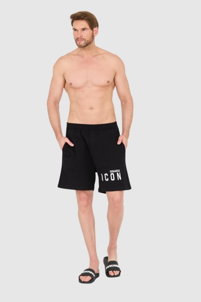 DSQUARED2 Black men's shorts with icon logo