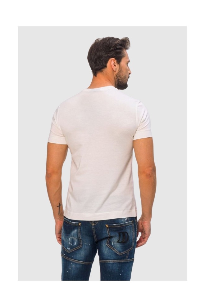 EMPORIO ARMANI Tricou alb pentru bărbați cu logo brodat