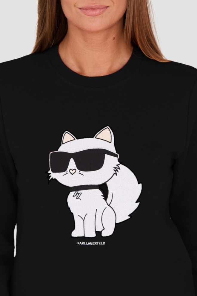 KARL LAGERFELD Black Iconic 2.0 Choupette Sweatshirt